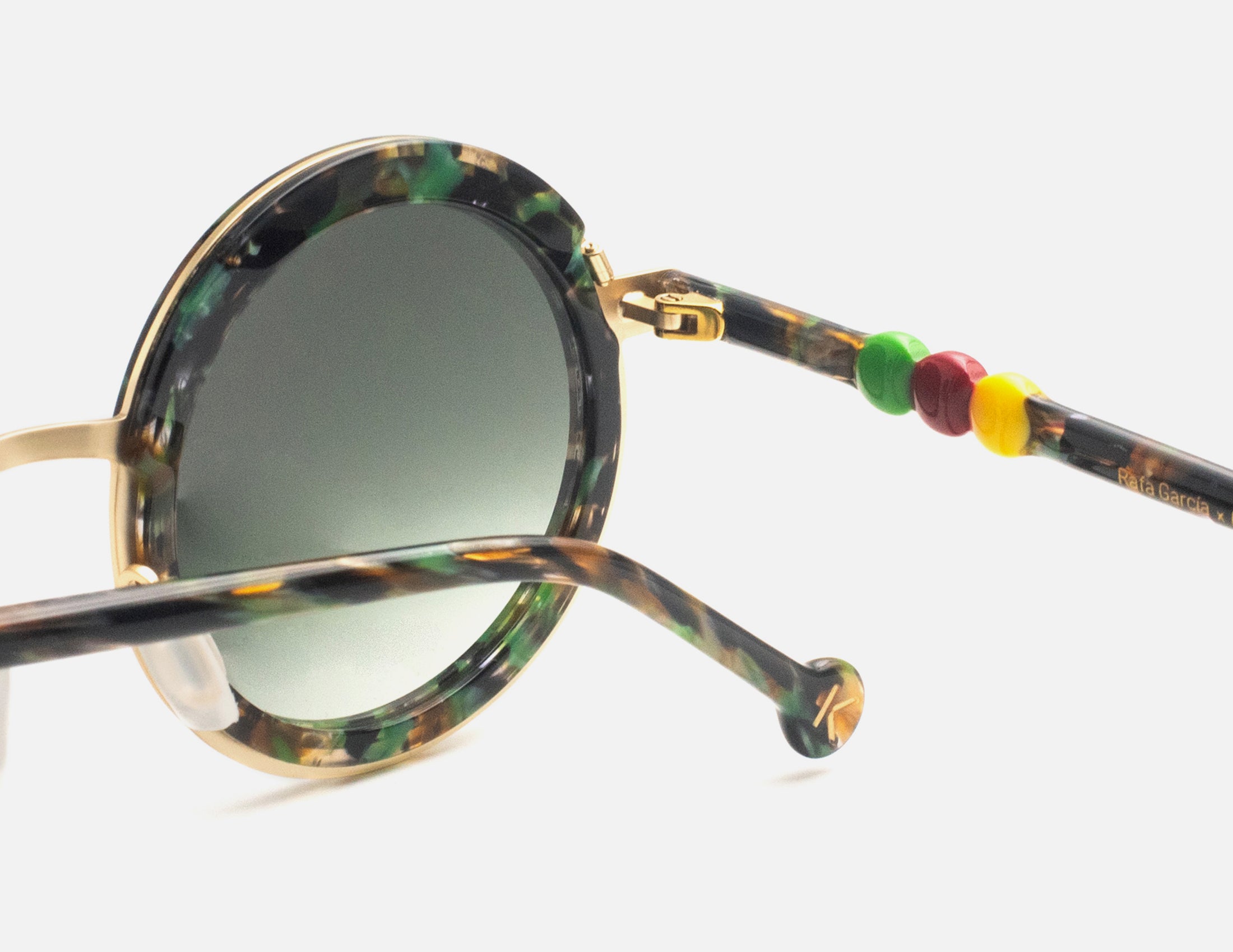 Poppy Dark Green Havana - Gold Metal - Green Gradient