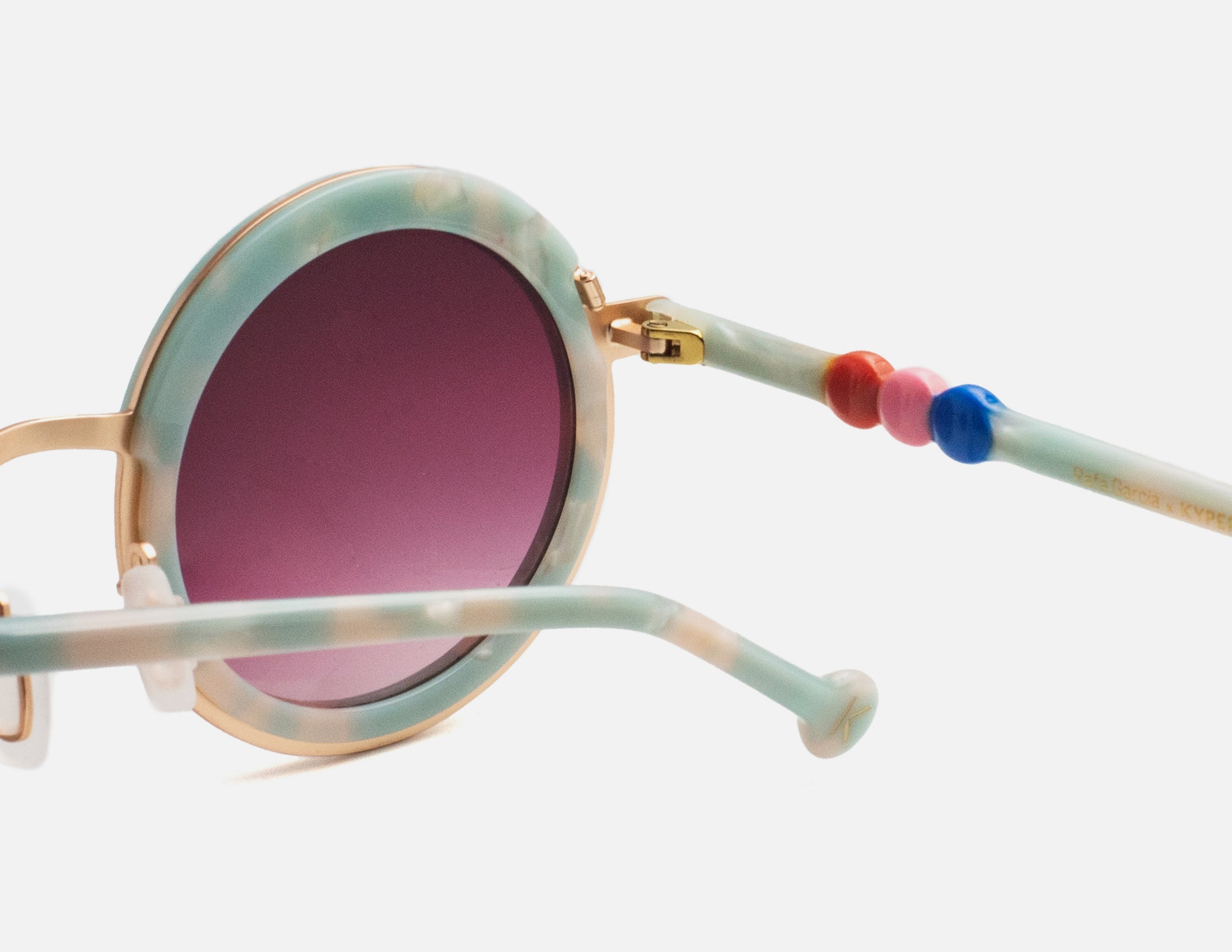 Poppy Mint Havana - Gold Metal - Purple Gradient