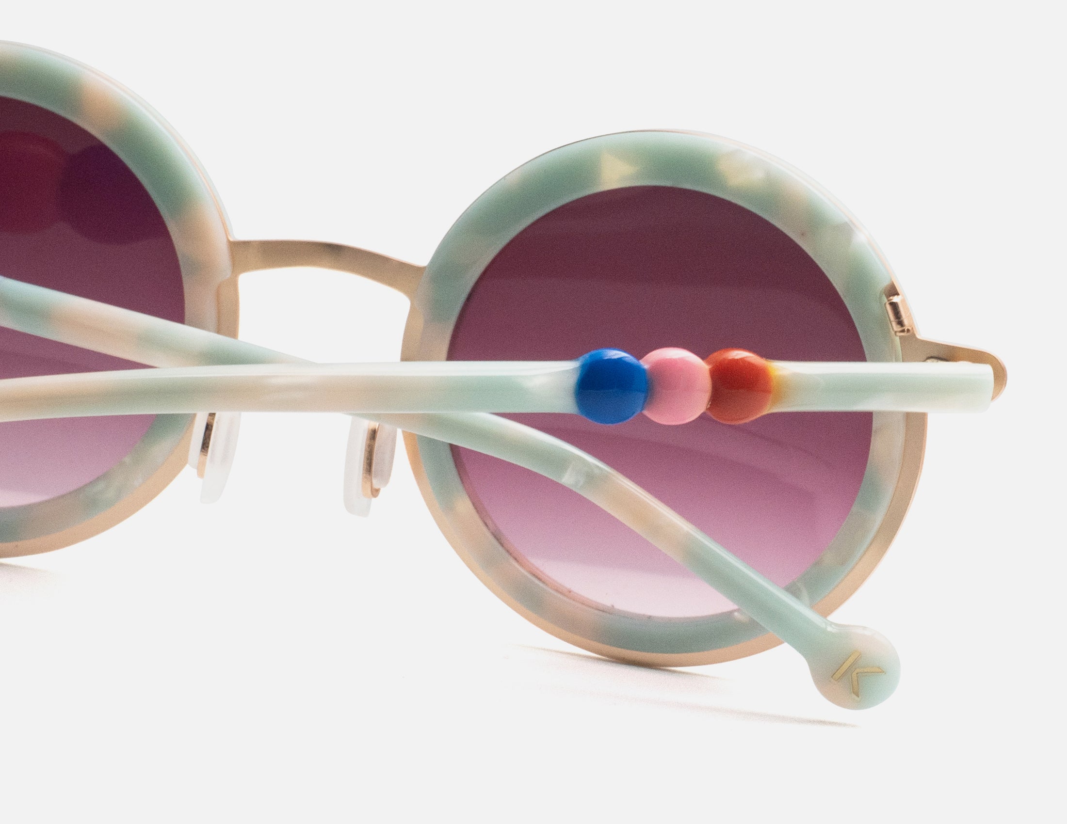 Poppy Mint Havana - Gold Metal - Purple Gradient